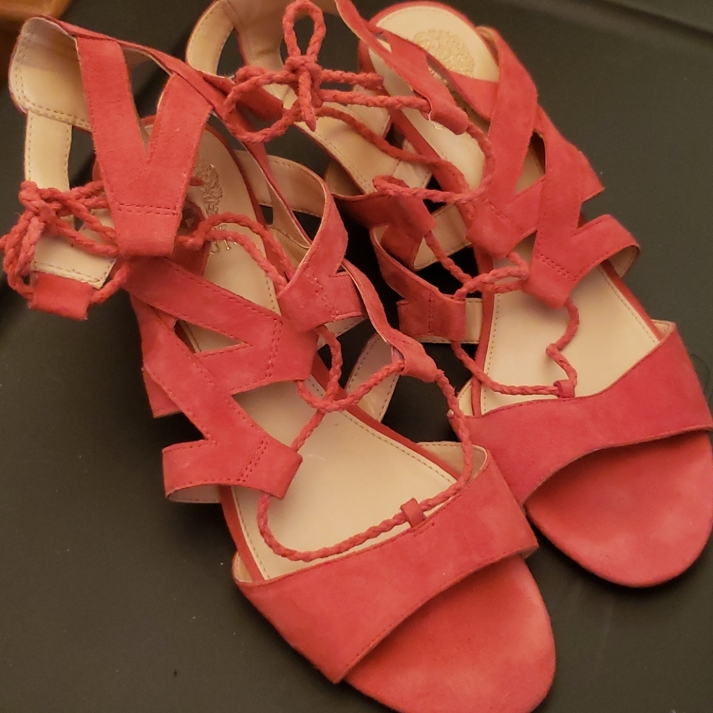 Vince Camuto size 10 lace up leather sandals